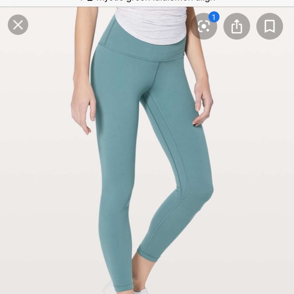 Mystic Green LuLulemon Full Length Aligns